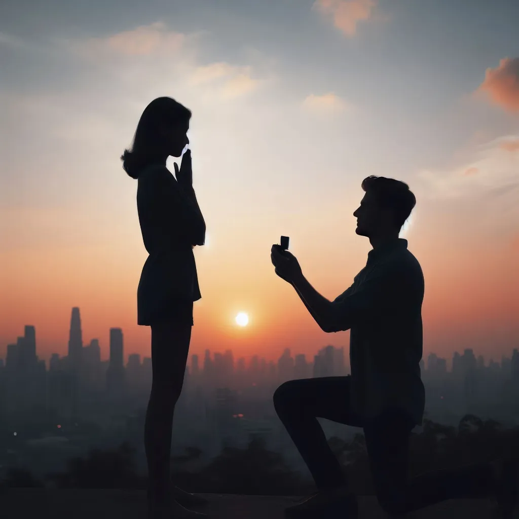 silhouette-man-asking-woman-marry-him-city-sunset-marriage-proposal-ai-generative.webp